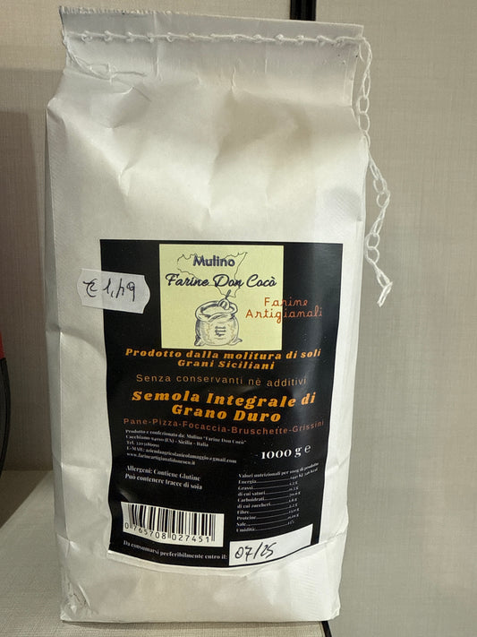 Semola integrale di grano duro, kg 1